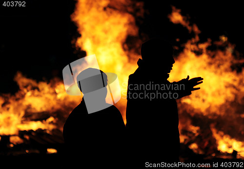 Image of flaming silhouettes