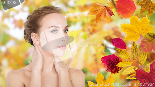 Image of beautiful young woman face and hands