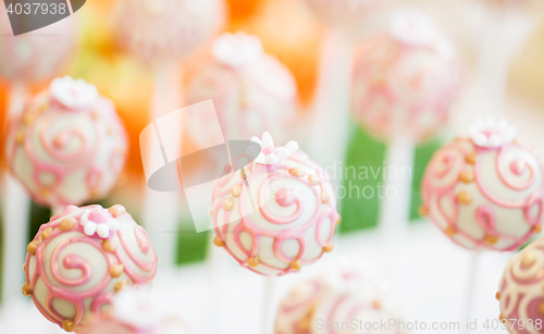 Image of close up of cake pops or lollipops