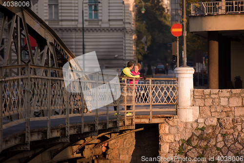 Image of young  couple jogging