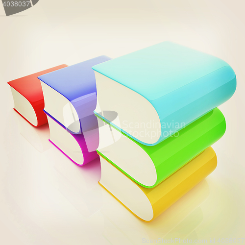Image of Glossy Books Icon isolated on a white background. 3D illustratio