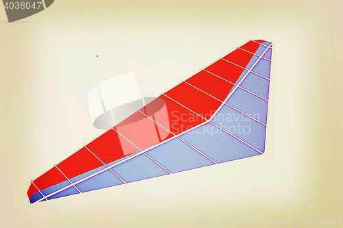 Image of Hang glider. 3D illustration. Vintage style.