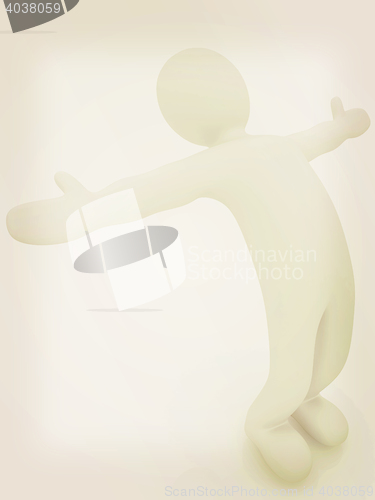 Image of 3d man isolated on white. Series: morning exercises - flexibilit