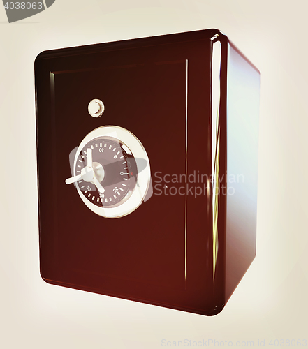 Image of safe. 3D illustration. Vintage style.
