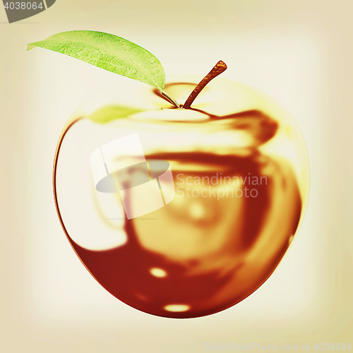 Image of Gold apple isolated on white background. Series: Golden apple un