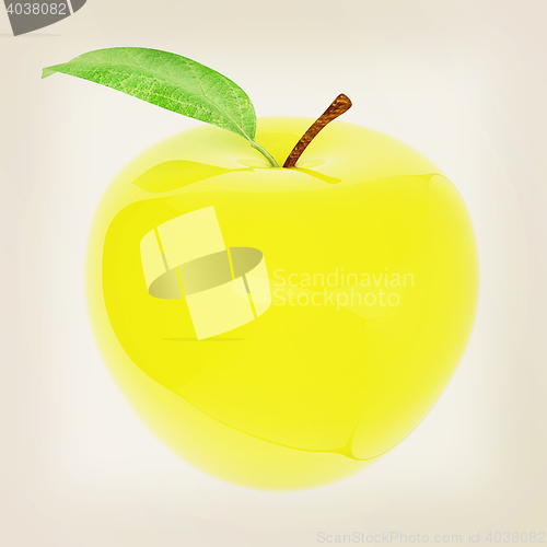 Image of Green apple, isolated on white background . 3D illustration. Vin