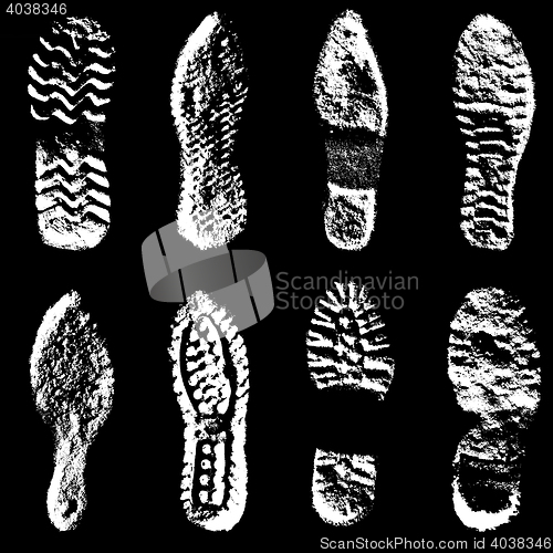 Image of Collection  imprint soles shoes  black  silhouette. illustration