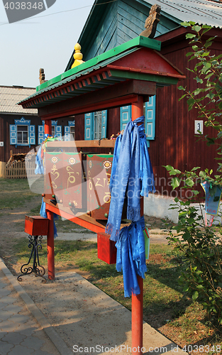 Image of Tibetan style Mahayana Buddhist Temple Datsan in Siberian town of Ivolginsk near Ulan Ude, Russia