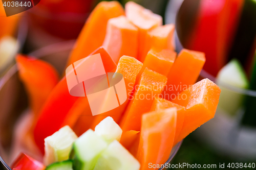 Image of close up of chopped vegetable snack
