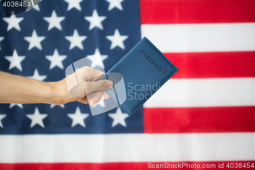 Image of close up of hand with american passport