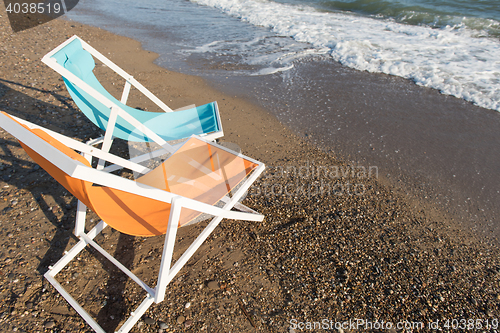 Image of colorful beach chairs