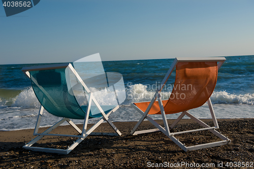 Image of colorful beach chairs