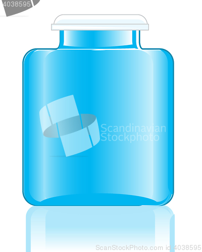 Image of Blue bottle from under medicine