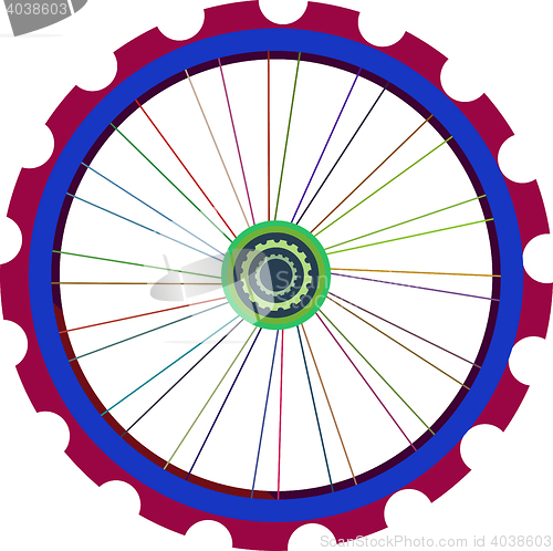 Image of Bicycle wheel isolated on white, vector bike wheels