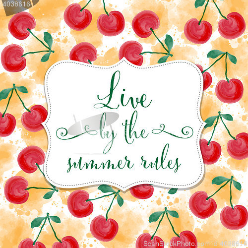 Image of Fresh watercolor summer background with message