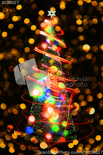 Image of color christmas tree