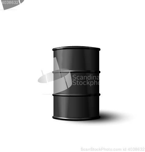 Image of Black Metal Barrel of Oil Isolated on White Background