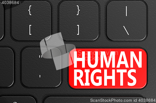 Image of Human Rights on black keyboard