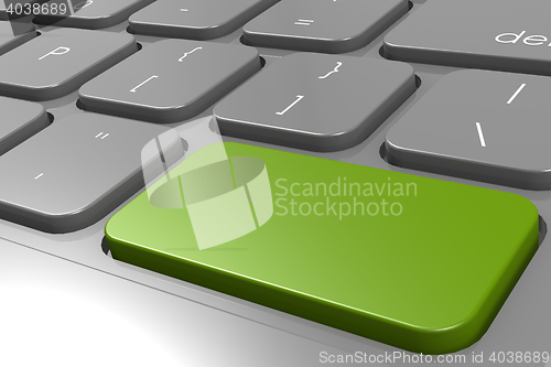 Image of Green enter button in black keyboard
