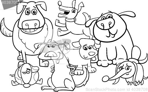 Image of dogs cartoon coloring book