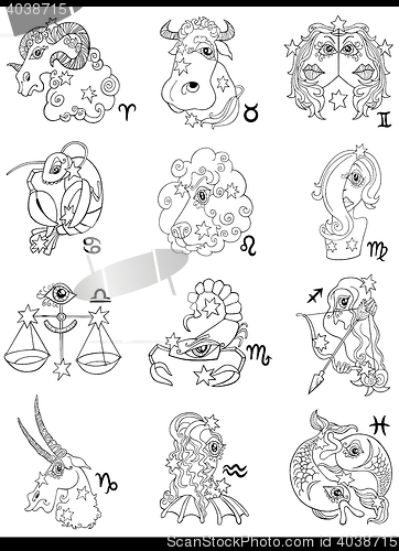 Image of fantasy horoscope zodiac signs