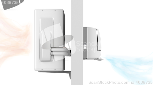 Image of Indoor and outdoor units of air conditioner