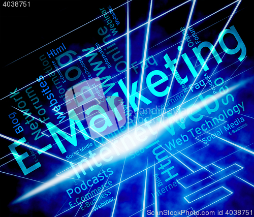 Image of Emarketing Word Shows World Wide Web And Internet