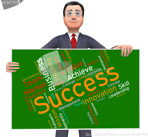 Image of Success Words Represents Text Victor And Progress