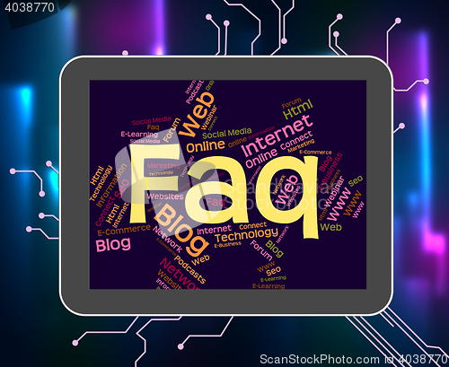 Image of Faq Word Indicates Frequently Asked Questions And Answer