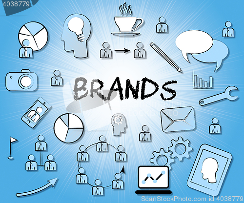 Image of Brands Icons Indicates Company Identity And Branded