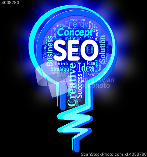 Image of Seo Lightbulb Represents Search Engines And Index