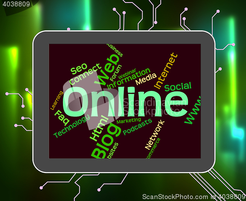 Image of Online Word Means World Wide Web And Internet