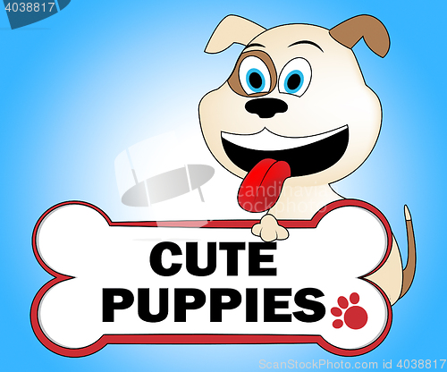Image of Cute Puppies Shows Lovable Dogs And Pretty
