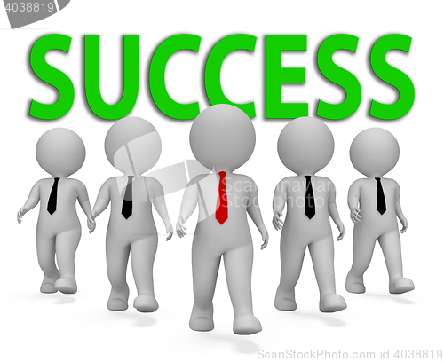 Image of Success Businessmen Means Winning Executive And Victorious 3d Re