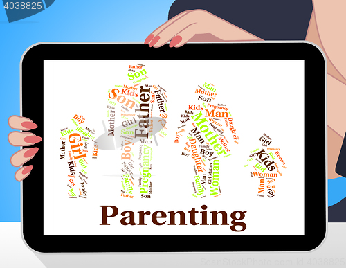 Image of Parenting Words Indicates Mother And Baby And Child