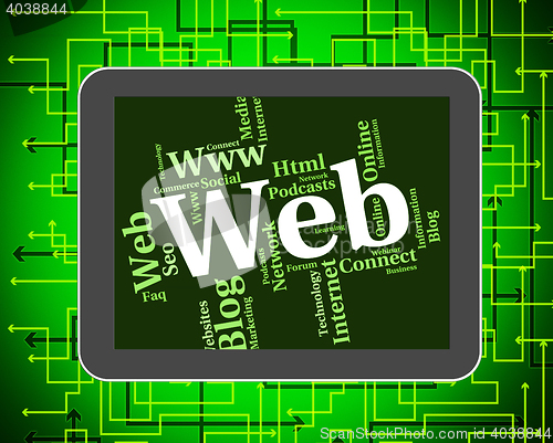 Image of Web Word Represents Online Internet And Net