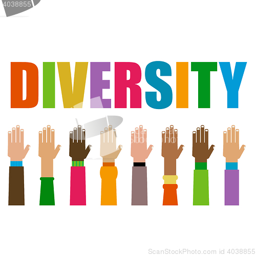 Image of diversity hands raised
