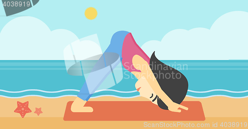 Image of Woman practicing yoga vector illustration.