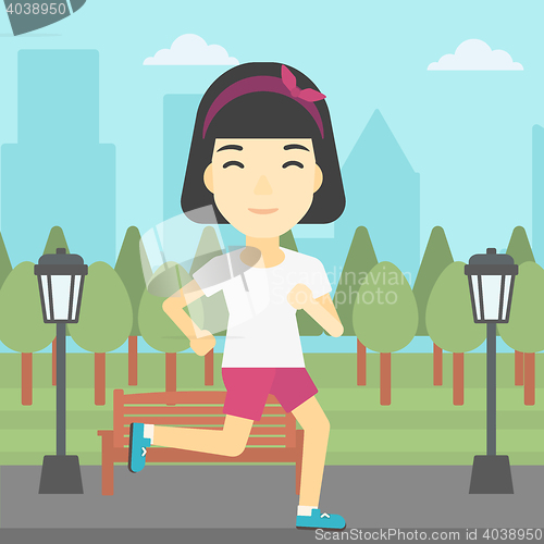 Image of Young woman running vector illustration.