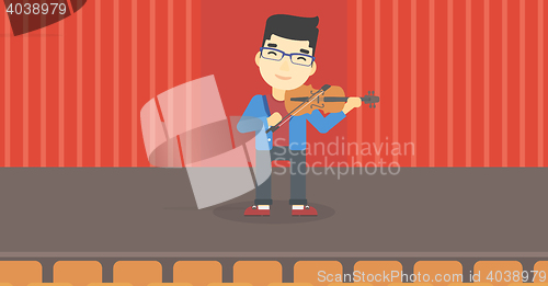 Image of Man playing violin vector illustration.