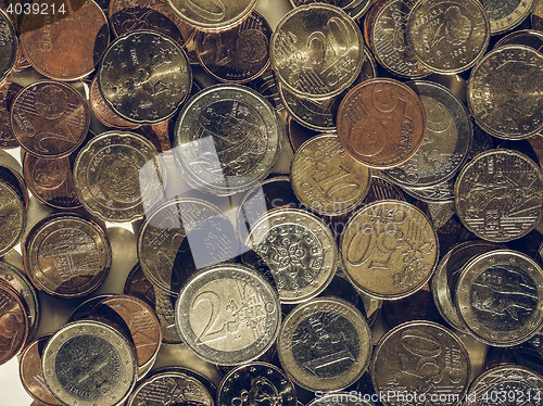 Image of Vintage Euro coins background