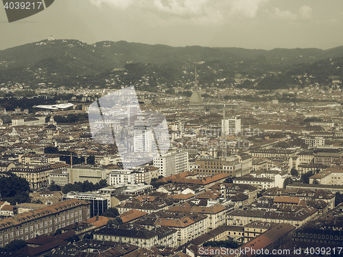 Image of Aerial view of Turin vintage desaturated