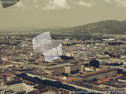 Image of Aerial view of Turin vintage desaturated