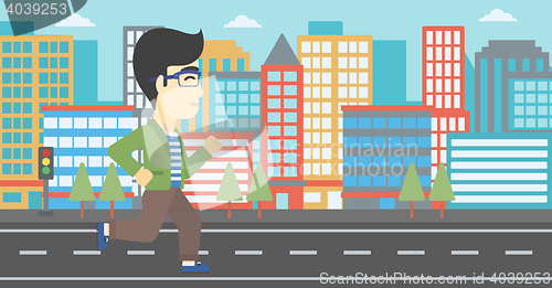 Image of Young man running vector illustration.