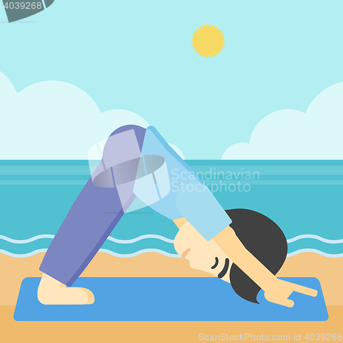 Image of Man practicing yoga vector illustration.