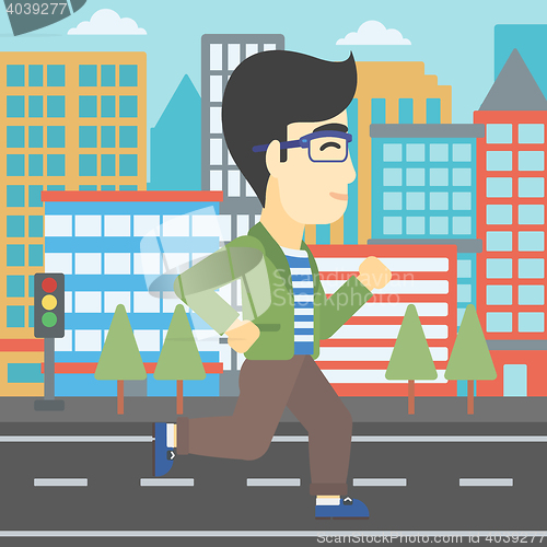 Image of Young man running vector illustration.