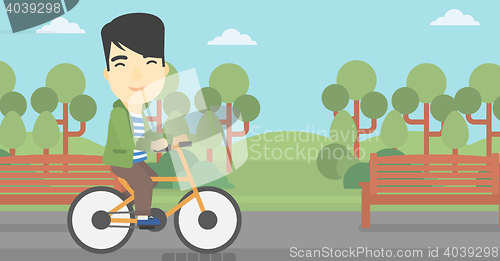 Image of Man riding bicycle vector illustration.