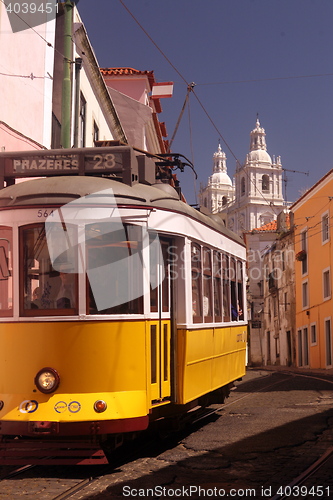 Image of EUROPE PORTUGAL LISBON TRANSPORT FUNICULAR TRAIN