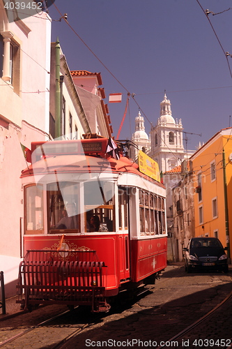 Image of EUROPE PORTUGAL LISBON TRANSPORT FUNICULAR TRAIN