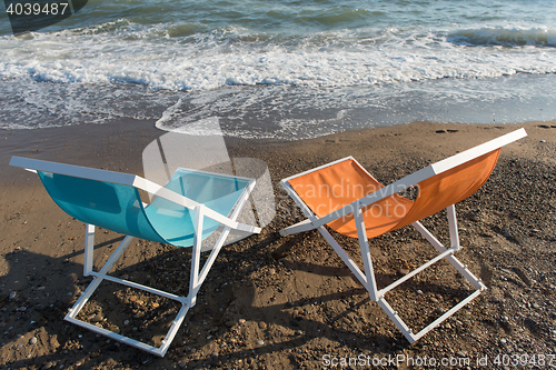 Image of colorful beach chairs